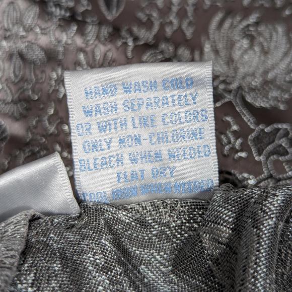 NWT! KENY! SILVER GRAY, BLACK SATIN, ASIAN STYLE DRAWSTRING PAJAMA PANTS! SZ XL - Picture 8 of 10